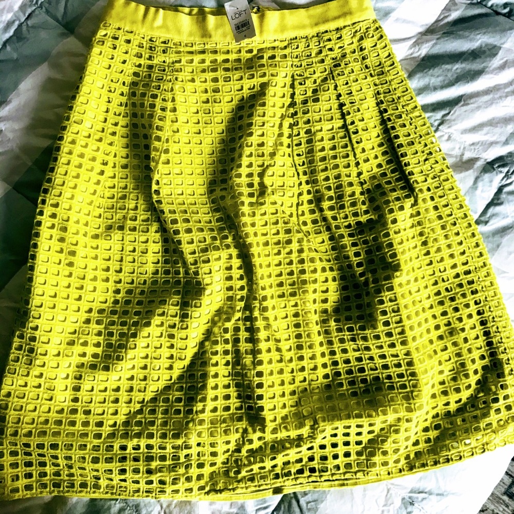 Loft Geometric Cut Out A-line skirt